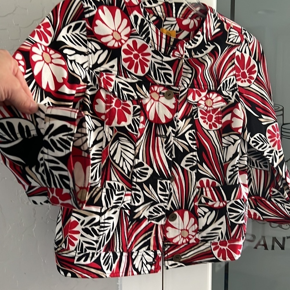 Ruby Rd. Printed Denim Jacket - Picture 3 of 6